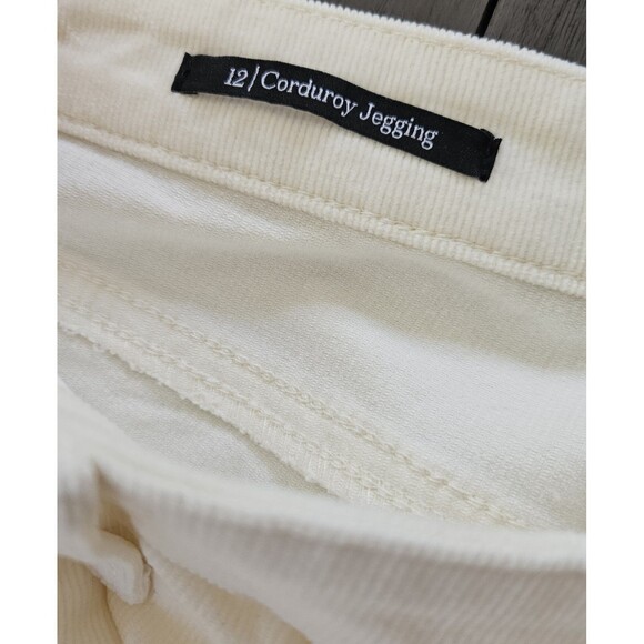 Talbots Cream Off White Straight Leg Corduroy Pants Jeans Women's 12 Stretch - Picture 4 of 8